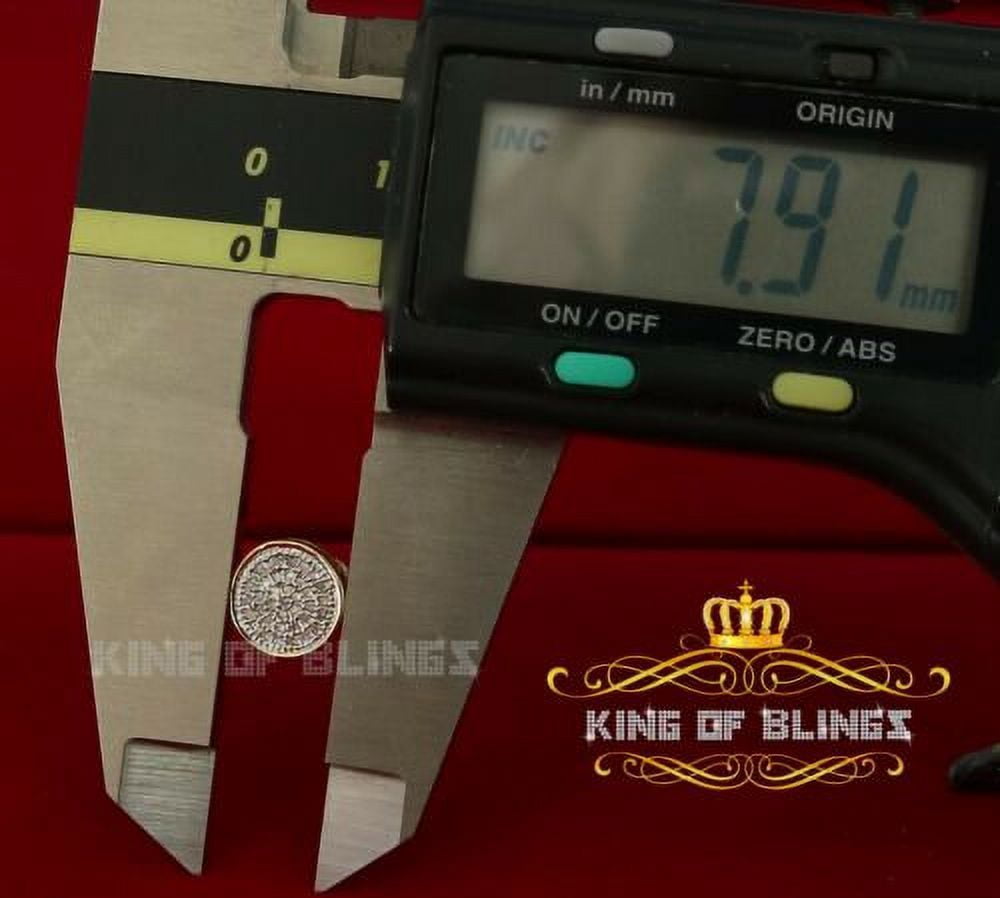 King of Bling's 10K Real Yellow Gold with Real 0.15ct mens & womes Diamonds Round Stud Earrings