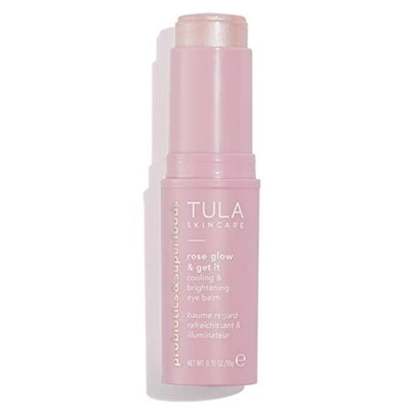 TULA Probiotic Skin Care Rose Glow & Get It Cooling & Brightening Eye Balm | Dark Circle Under Eye Treatment, Instantly Hydrate and Brighten Undereye Area, Perfect to Use On-the-go | 0.35 oz