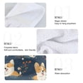 thumbnail image 5 of Corgis Poses Flower Pattern Hand Towels 2 Pack Quick Dry Velvet Soft with Velcro Kitchen Bath 14x18in, 5 of 7