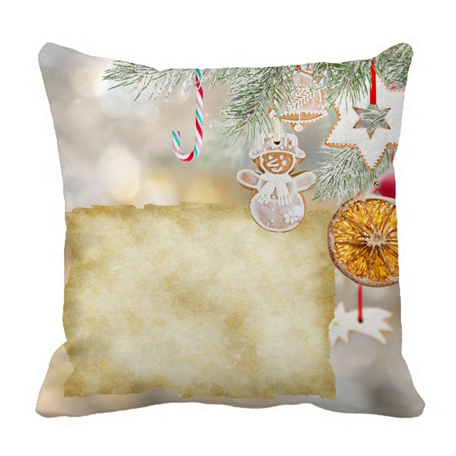 ABPHQTO Funda de almohada de papel en blanco antiguo de Navidad Funda de almohada Protector de almohada Cama 50x50 cm