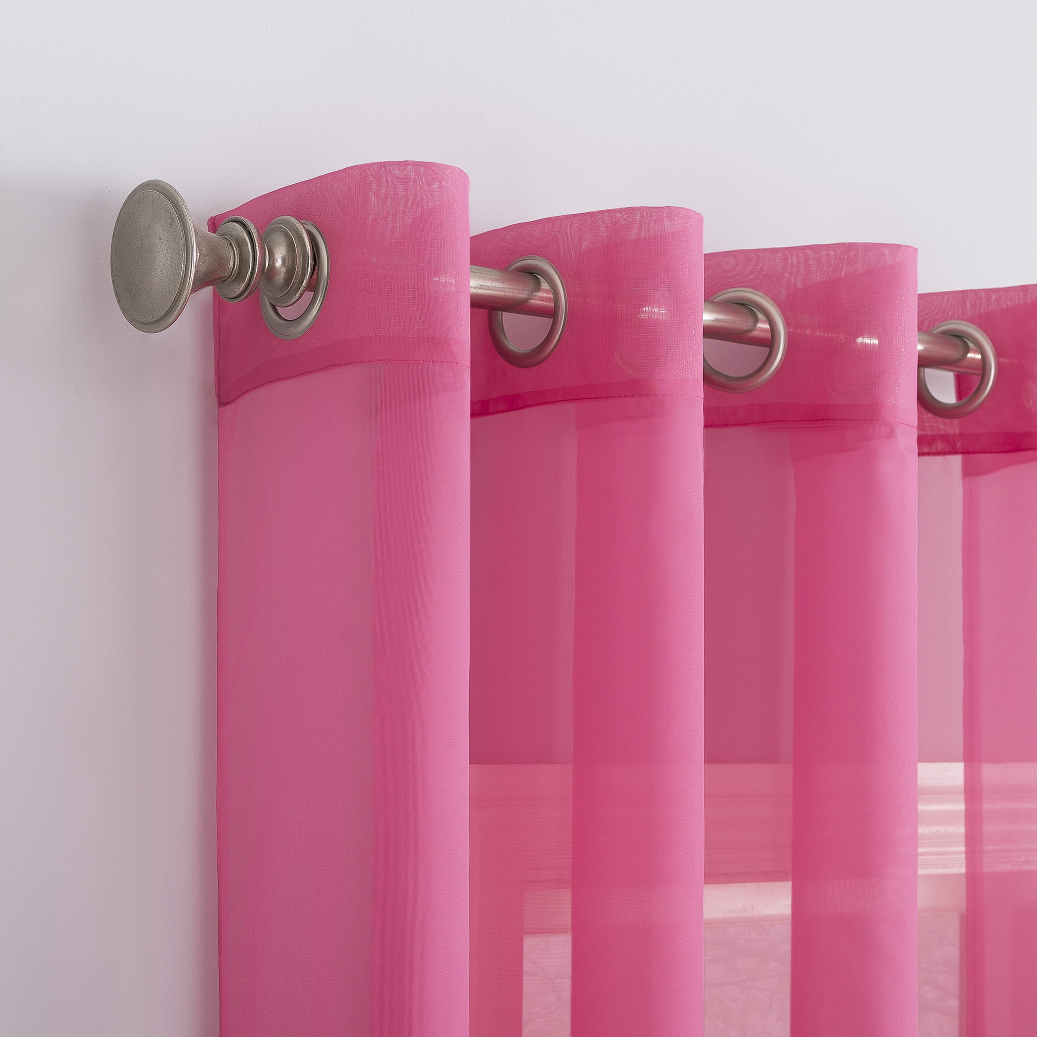 No. 918 Calypso Voile Sheer Grommet Curtain Panel, 59"x63", Pink
