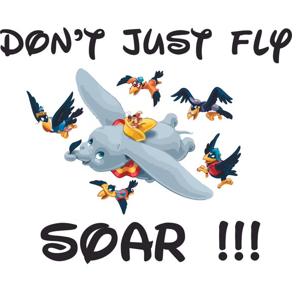 Flying Dumbo Elephant Disney Cartoon Personalized Wall Decal Custom Vinyl Wall Art Personalized Name - Baby Girls Boys Kids Nursery Daycare Wall Room Decor Wall Stickers Decorations Size (15x30 inch)