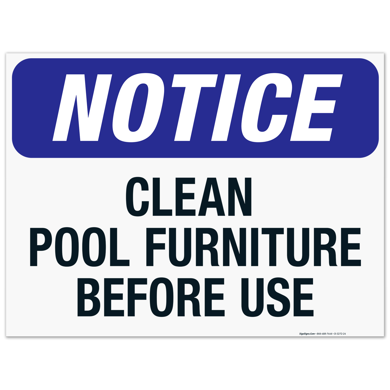 Social Distancing Pool Sign, Clean Pool Furniture Before Use, - Walmart.com