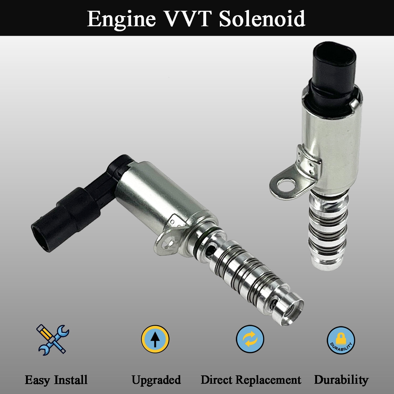 2PCS Engine Variable Valve Timing Solenoid VVT Intake & Exhaust Camshaft Position Actuator for 2012-2024 Hyundai Elantra/Kia Forte/Soul/Tucson 1.8L 2.0L, Replaces 243752E100 243552E100 918-033 918-03