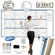 Large Dry Erase Wall Calendar - 38" x 72" - Undated Blank Reusable Yearly Calendar - Giant Whiteboard Annual Poster - Laminated Office Jumbo 12 Month Calendar$$Office