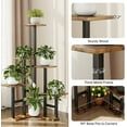 thumbnail image 4 of Corner Plant Stand Indoor, 6 Tiered Corner Plant Shelf Flower Stand for Multiple Plants, Plant Shelves Organizer Rack for Living Room, Balcony, Patio, Garden, Square Rustic Brown, 4 of 10