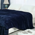 thumbnail image 2 of PiccoCasa All Season Soft Lightweight Flannel Fleece Blankets for Couch or Bed Twin XL Navy Blue, 2 of 7