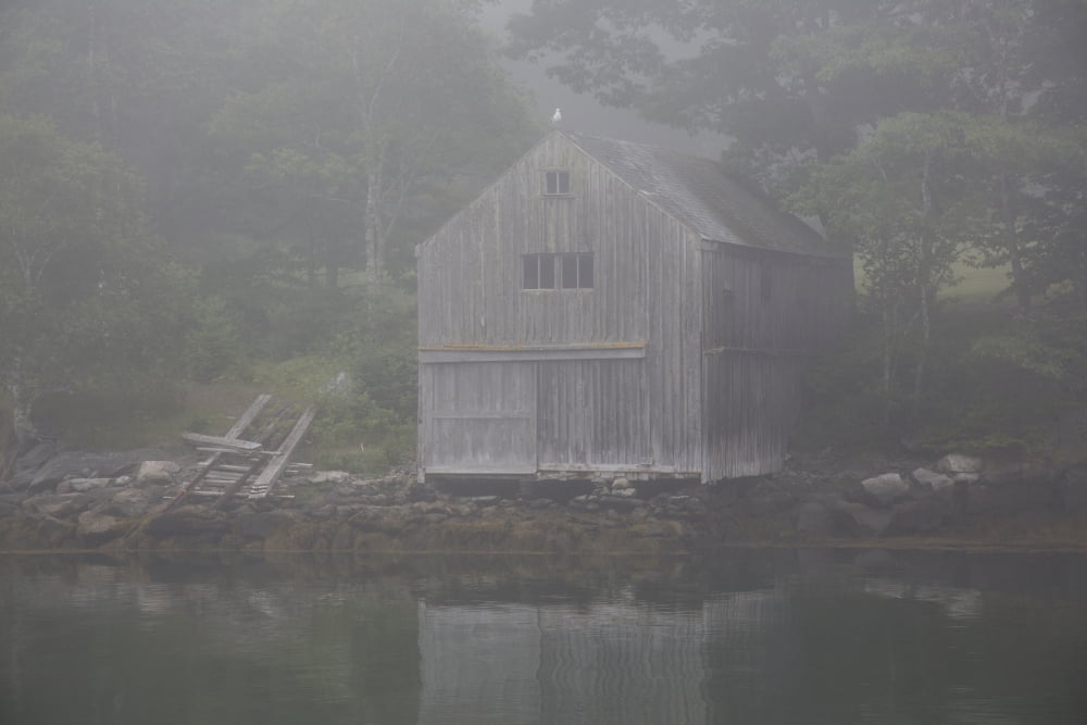 Boathouse In Fog Ne