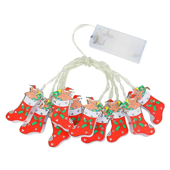 VerPetridure Christmas Doll String Lights, Bells, Snowman, Santa Claus Walking Stick, LED Decorative Lights