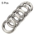 thumbnail image 3 of GFDYREE 18x11x3.5mm Spring Gate O Rings, 5 Pack Round Snap Clip Zinc Alloy for Keyrings Buckle, Silver, 3 of 5