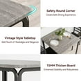 thumbnail image 3 of CuisinSmart 3 Piece Medium Density Fiberboard Square Dining Table Set Gray, 3 of 7