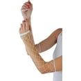 thumbnail image 3 of ToBeInStyle Womens Big Diamond Net Fingerless Long Arm Warmers Rave Gloves - White, 3 of 4