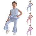 thumbnail image 1 of Tranfacy Tenues d'Été pour Filles Débardeur Sans Manches Décontracté avec Pantalon Extensible à Enfiler Ensemble Mode 2 Pcs, 1 of 6