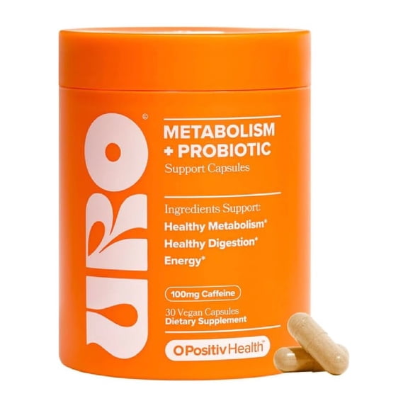 O Positiv URO Metabolism Probiotic Support 60 cápsulas suplemento con picolinato de cromo café verde y probióticos