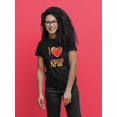 thumbnail image 2 of I Love Kpop Gradient Design Women Black T-Shirt, Female Medium, 2 of 4