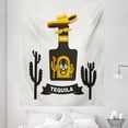 thumbnail image 1 of Tequila Tapestry, Sugar Skull on Bottle with Sombrero Hat Cactus Silhouettes, Fabric Wall Hanging Decor for Bedroom Living Room Dorm, 5 Sizes, Grey Yellow, by Ambesonne, 1 of 1