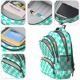 thumbnail image 4 of Blue and White Checkered Pattern Backpack for School, Cute School Bag with Adjustable Shoulder Straps and Padded Back, 16.9"x12.6"x5.9", 4 of 5