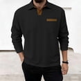 thumbnail image 4 of Mens Shirts, Men's Casual Shirts Classic Long Sleeve Basic Button T-Shirt Lapel Lightweight Fall Golf Tops with Pocket Black XXXL, 4 of 6