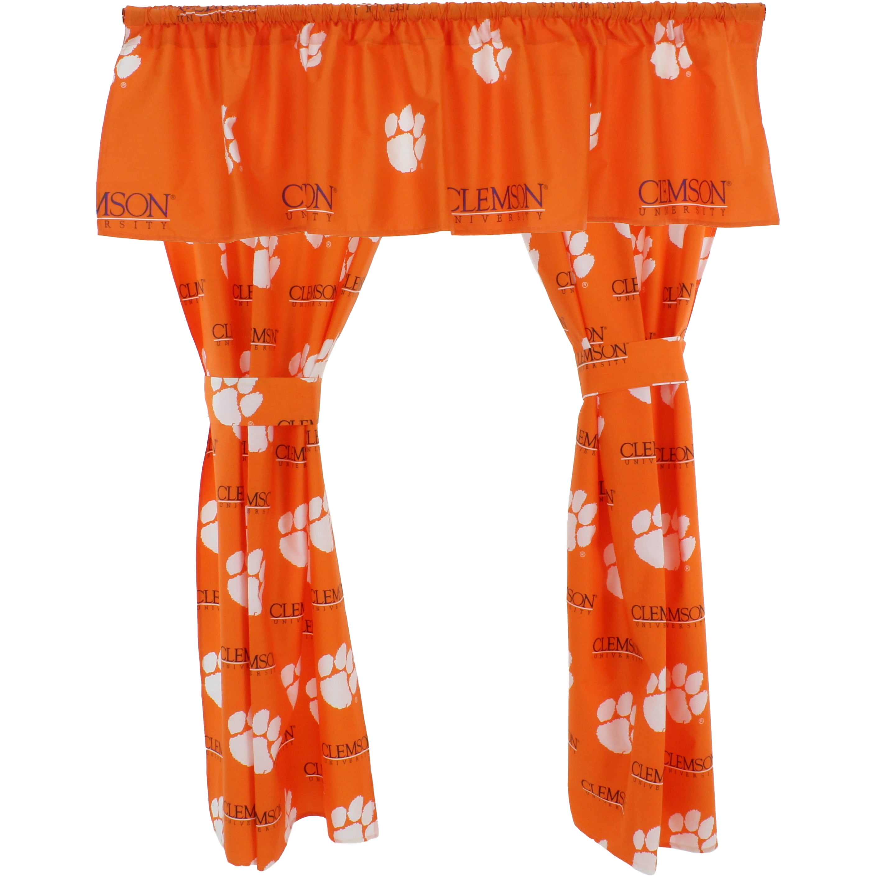 Clemson Tigers 100% Cotton, 84" x 15" Curtain Valance, 1 Panel