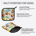 thumbnail image 3 of Yayeee Oven Mitts and Pot Holder Set of 2 Heat Resistant Kitchen Gloves Baking Hot Pad, Green Tomatoes, 3 of 5