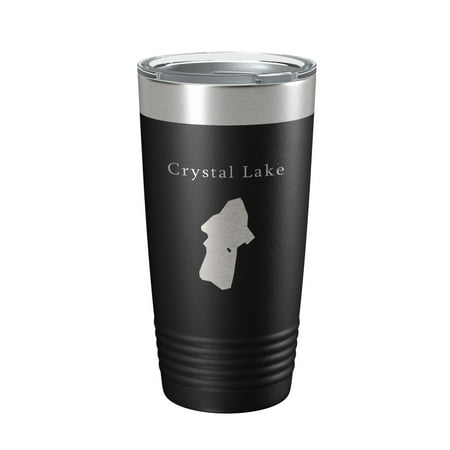 

Crystal Lake Map Tumbler Travel Mug Insulated Laser Engraved Coffee Cup California 20 oz Black