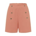 thumbnail image 3 of XuJwPNcy Shorts for Women Elastic High Waist Lounge Shorts Button up Loose Summer Beach Shorts with Pockets, 3 of 5