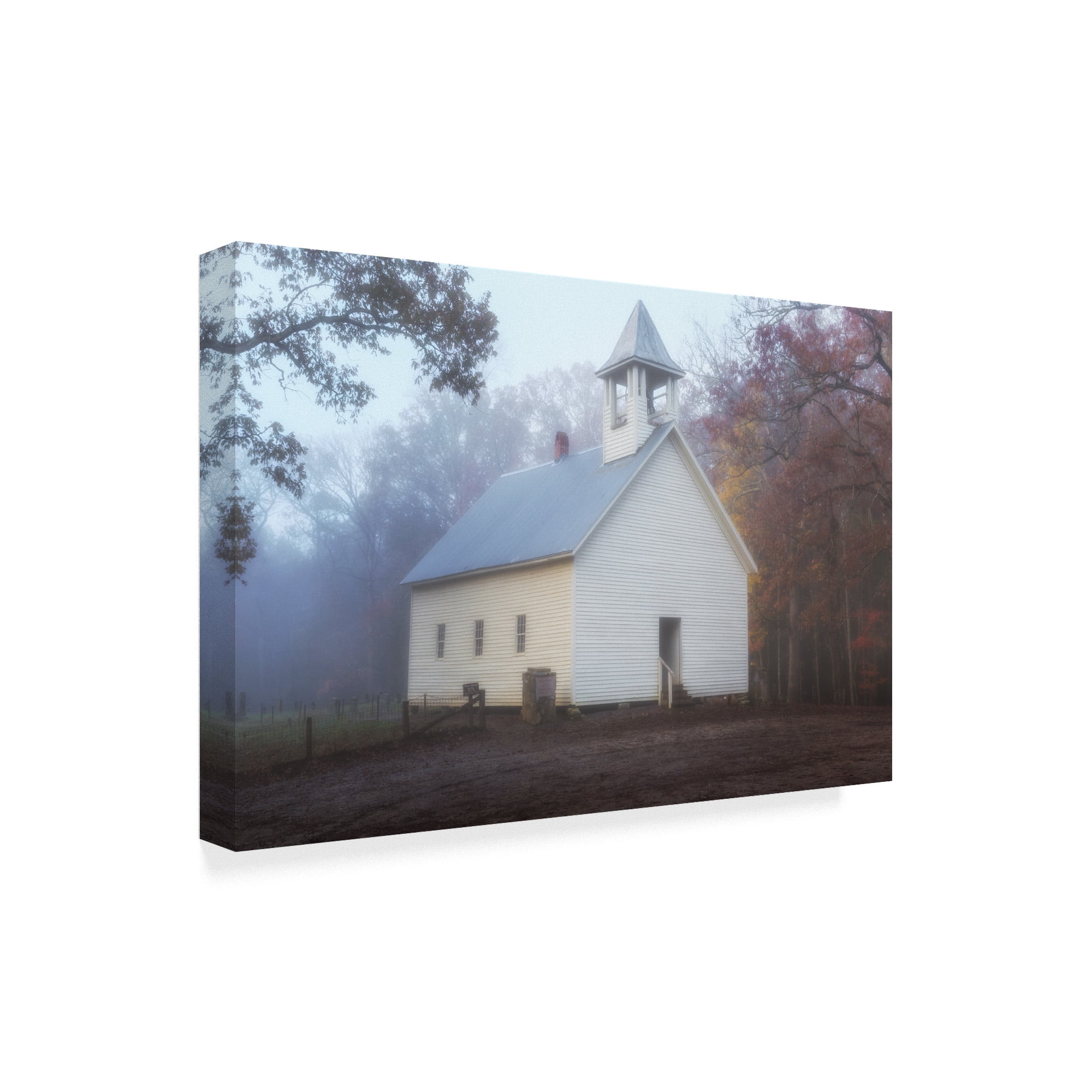Trademark Fine Art 'Primitive Baptist Church Fog' Canvas Art by Galloimages Online
