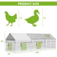 thumbnail image 2 of Ataucjin Metal Chicken Coop Chicken Run Portable Walk-in Poultry Cage Hen House With Waterproof Cover Animal Enclosure Crate Pet Playpen Exercise Pen For Rabbit Duck For Outdoor Backyard Farm, 2 of 7