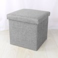 thumbnail image 2 of Taburete de almacenamiento en forma de cubo para sala de estar, dormitorio, oficina en casa, dormitorio, taburete pequeño, taburete de almacenamiento, gris, 30 x 30 x 30 cm, 2 of 4