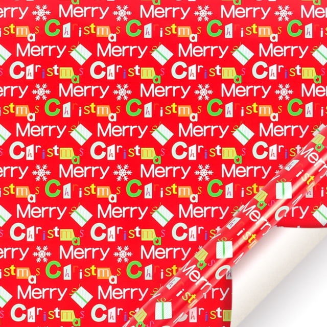 Papier d'Emballage Cadeau Rouge et Blanc 6 Pcs 70cm X 50cm par Rouleau pour Emballage de Marchandises