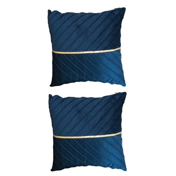 Funda de cojín decorativa Toystoory de poliéster transpirable de 2 piezas con cremallera oculta azul oscuro