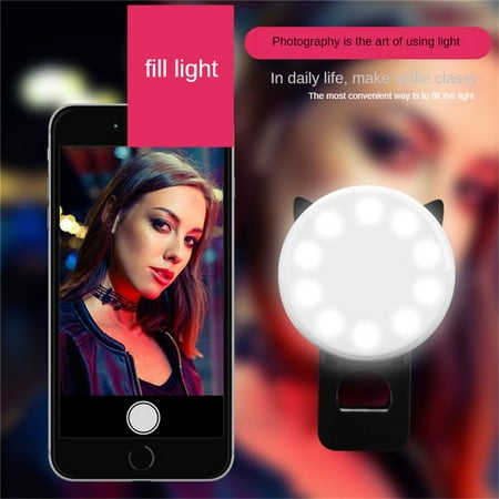 Image of Mini light supplement light beauty selfie round live clip external LED small Q cartoon mobile phone supplement light