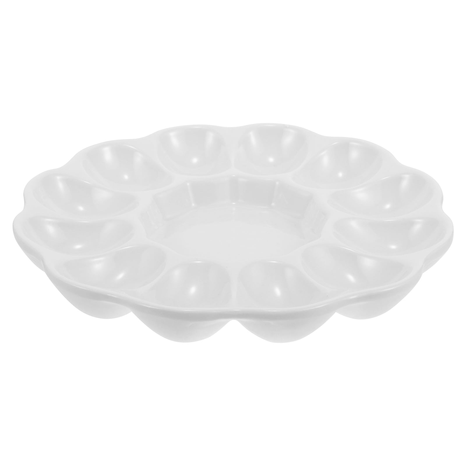 Masteelf Egg Platter Ceramic Deviled Egg Tray Catering Platter Eggs Serving Tray