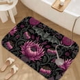 thumbnail image 3 of 1pc Bat and Flowers Pattern Absorbent Non-Slip Bathroom Thickened Flannel Rug Decor,Soft,Quick Drying,Suitable For Indoor/outdoor Use,Bathrooms,Bedrooms,Kitchens,Terrace,Laundry Rooms,16"x24", 3 of 9