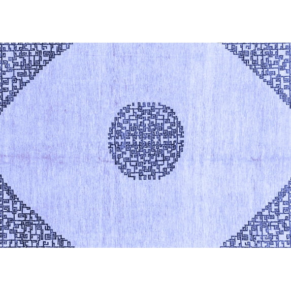 Ahgly Company Machine Washable Indoor Rectangle Abstract Blue Modern Area Rugs, 4' x 6'