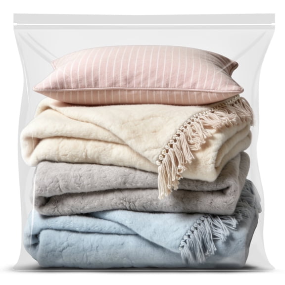 Extra Large 5 Gallon Zippered Plastic Bags for Storage- 18'' x 24'', Ideal for Clothes Clothing, Travel, Moving, 2-mil Thick Clear Plastic, 10 pack