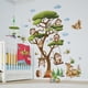 thumbnail image 4 of Vinilo decorativo de árbol del bosque | Adhesivo mural de naturaleza con mono y búho para la decoración de habitaciones infantiles | Arte de pared para guardería, jardín de infancia y sala de juegos, 4 of 6