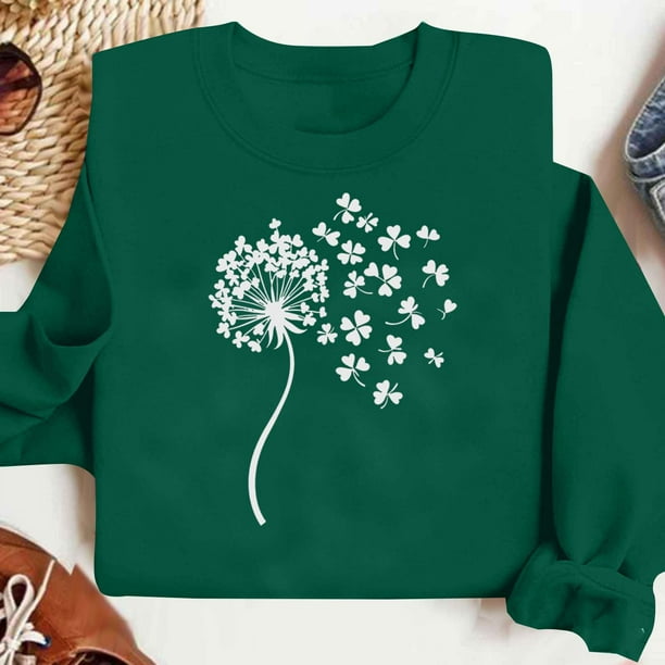 Xuyuer St. Patrick's Day Women's Printed Sweatshirt Long Sleeve Crewneck Casual Loose Vintage Graphic Pullover Tops