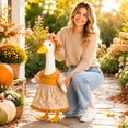 thumbnail image 6 of Fall Porch Goose Outfits 23 Inch Cloth Vintage Floral Dress for Outdoor Yard Decor Harvest Goose Costume for Family Porch Multicolor by MPOISVA, 6 of 9