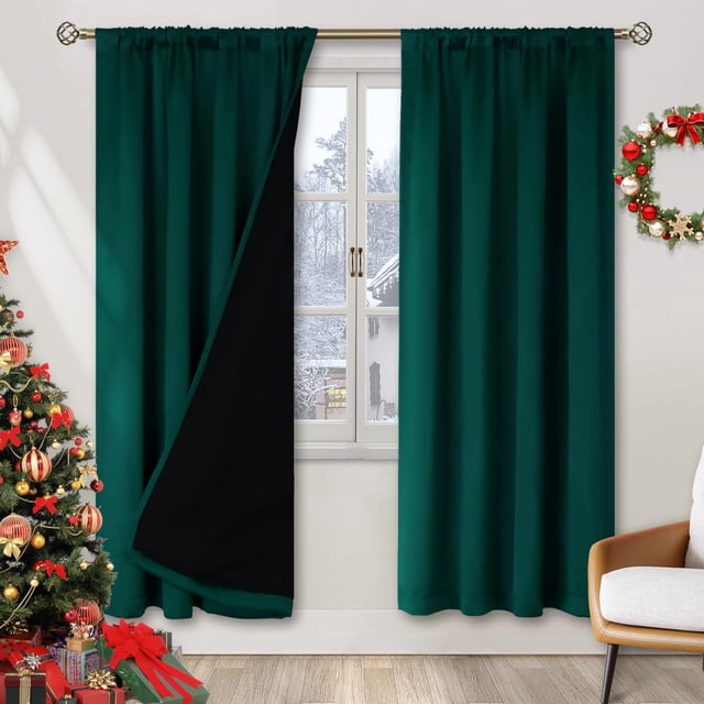 Cortinas BGment totalmente opacas, 100% esmeralda, 183 x 183 cm, 2 paneles