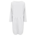 thumbnail image 5 of QIPOPIQ Robes pour Femmes Robe Midi à Étages Manches Courtes Robes Décontractées Coton Lin Robe d'Été Ample Col Rond Robe Unie Offres 2023, 5 of 5