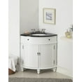 thumbnail image 6 of Tennant Brand 24" White Corner Bathroom Vanity with Black Granite Top, 6 of 6