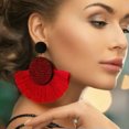 thumbnail image 2 of K-KED Tassel earrings women bohemian handmade geometric fringe rhinestone statement-#4, 2 of 9