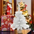 thumbnail image 6 of 17.7Inch White Flocked Artificial Christmas Tree with Wood Base,Mini Snow Covered Tabletop Xmas Tree for Holiday Home Office Desk Decor,Eco-Friendly Reusable for Mantel Party Centerpiece, 6 of 7