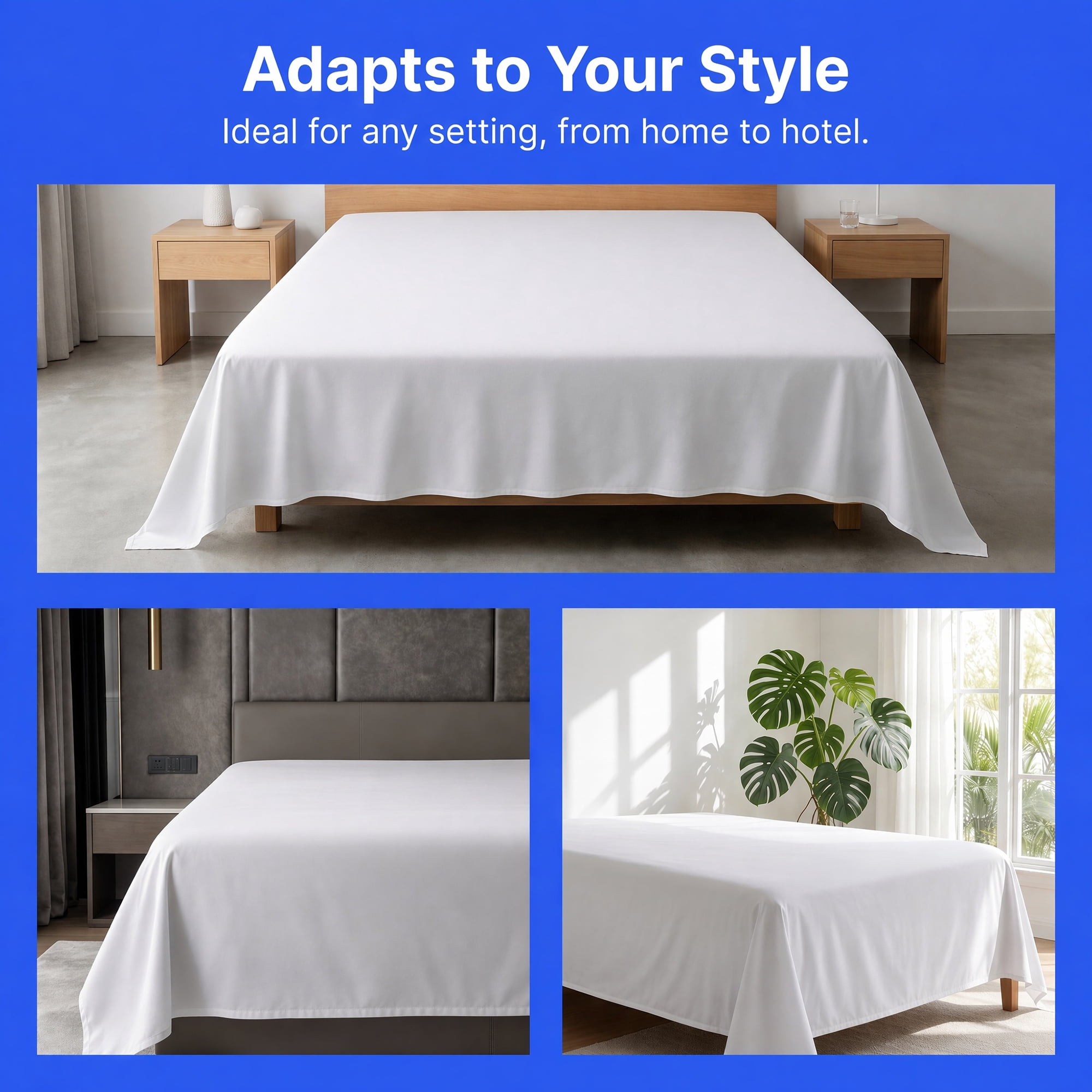 Unique Bargains Microfiber Bed Breathable Flat Sheet Bedding White 66"x96"