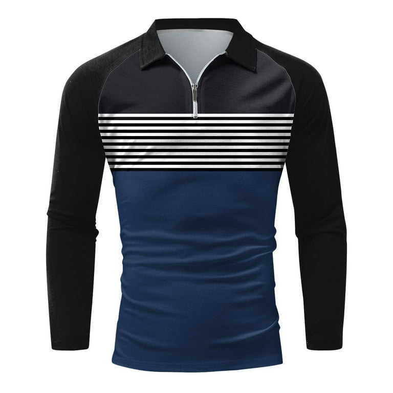 KDFJPTH Polo Shirt for Men Long Sleeve 0 Tops Black L - Walmart.com