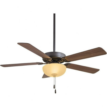 

5 Blade Ceiling Fan With Light Kit-18 Inches Tall And 52 Inches Wide-Oil Rubbed Bronze Finish-Medium Maple Blade Color-Excavation Glass Color Minka