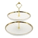 thumbnail image 2 of Soporte de Magdalenas Yuyangstore Cerámica 2 Capas Bandeja para Servir Blanco, 2 of 8