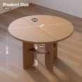 thumbnail image 4 of Bestier 47" Round Dining Table for 4-6 People, Kitchen Table with Under-Table Storage Shelf & Thickened Waterproof Top for Dining Room, Walnut, 4 of 9