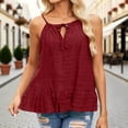 thumbnail image 2 of DHFJKG Womens Summer Boho T Shirts Sleeveless Flares Hem Loose Fit Camisole Shirt Solid Color Tank Top Beach Vacation Trendy Tops, 2 of 5